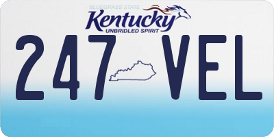 KY license plate 247VEL