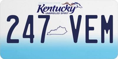 KY license plate 247VEM
