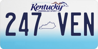 KY license plate 247VEN