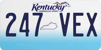 KY license plate 247VEX