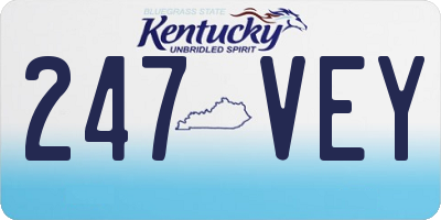 KY license plate 247VEY