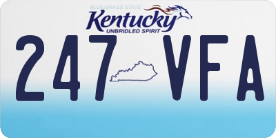 KY license plate 247VFA