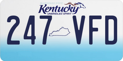 KY license plate 247VFD
