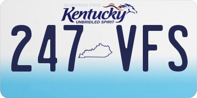 KY license plate 247VFS