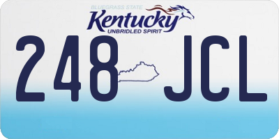 KY license plate 248JCL