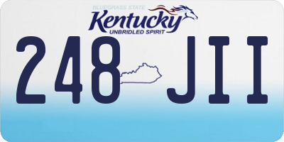 KY license plate 248JII