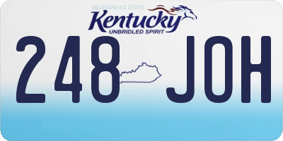 KY license plate 248JOH