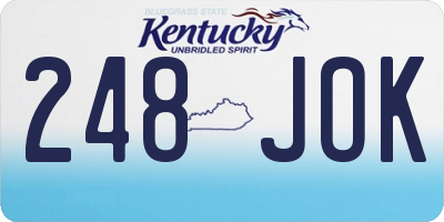 KY license plate 248JOK
