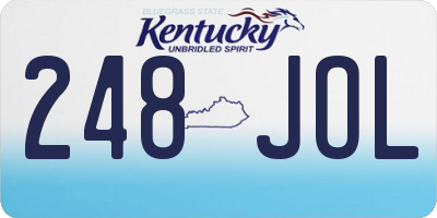 KY license plate 248JOL
