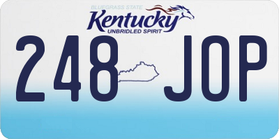 KY license plate 248JOP