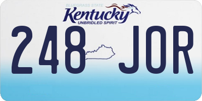 KY license plate 248JOR