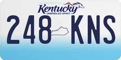 KY license plate 248KNS