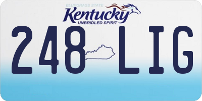 KY license plate 248LIG