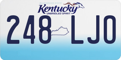 KY license plate 248LJO