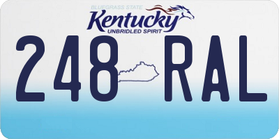 KY license plate 248RAL