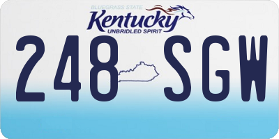 KY license plate 248SGW