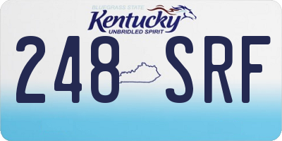 KY license plate 248SRF