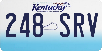 KY license plate 248SRV