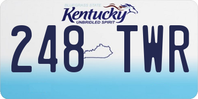 KY license plate 248TWR