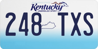 KY license plate 248TXS