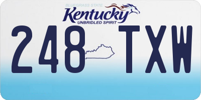 KY license plate 248TXW