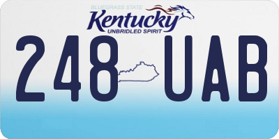 KY license plate 248UAB