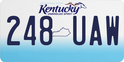 KY license plate 248UAW