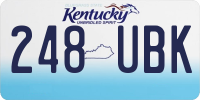 KY license plate 248UBK