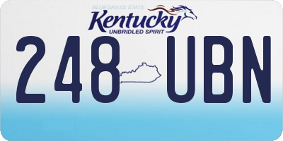 KY license plate 248UBN