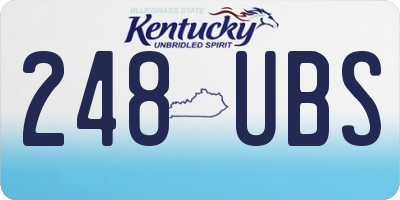 KY license plate 248UBS