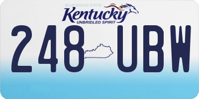 KY license plate 248UBW