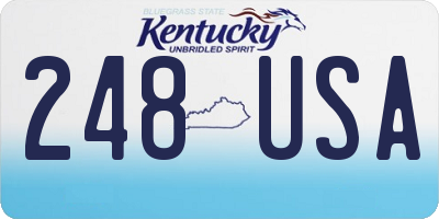 KY license plate 248USA