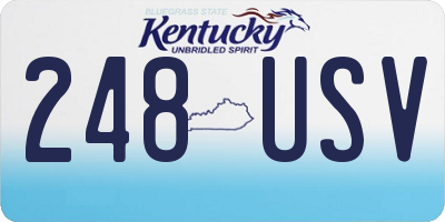 KY license plate 248USV