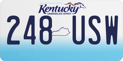 KY license plate 248USW