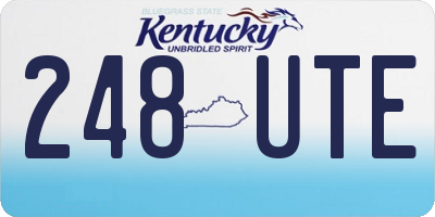KY license plate 248UTE