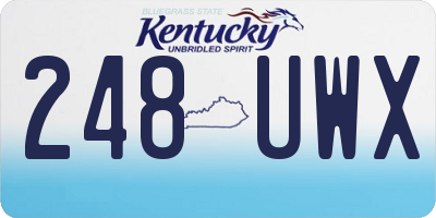 KY license plate 248UWX