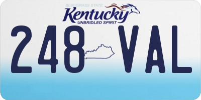KY license plate 248VAL