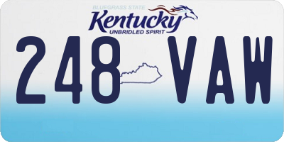 KY license plate 248VAW