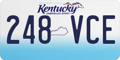 KY license plate 248VCE