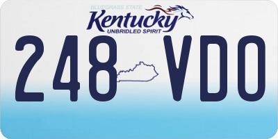 KY license plate 248VDO