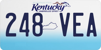 KY license plate 248VEA
