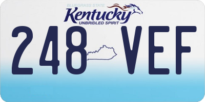 KY license plate 248VEF