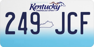 KY license plate 249JCF