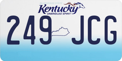 KY license plate 249JCG