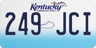 KY license plate 249JCI