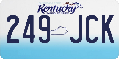 KY license plate 249JCK