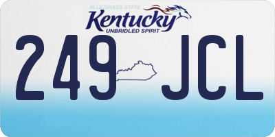 KY license plate 249JCL