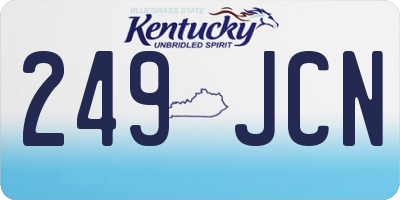 KY license plate 249JCN