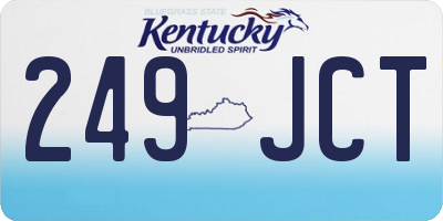 KY license plate 249JCT