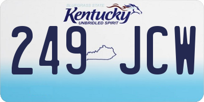 KY license plate 249JCW